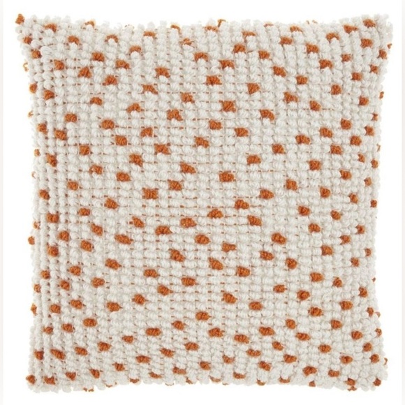 Mina Victory Outdoor Pillows Loop Dots 18"X18" Orange Indoor/Outdoor Throw - Picture 3 of 11